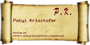 Patyi Krisztofer névjegykártya
